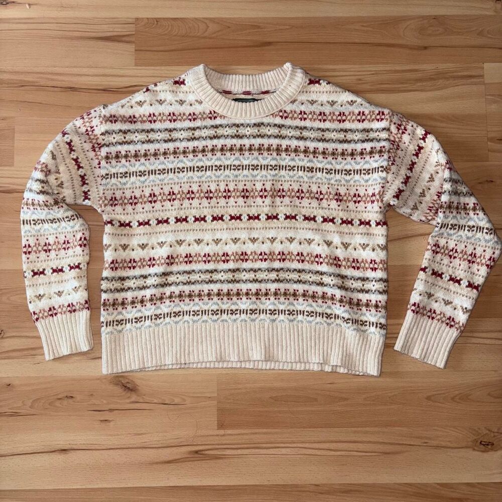 American Eagle Outfitters Cropped Winter Autumn Patterned Sweater size S